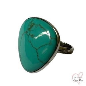 Turquoise-colored Triangle Ring